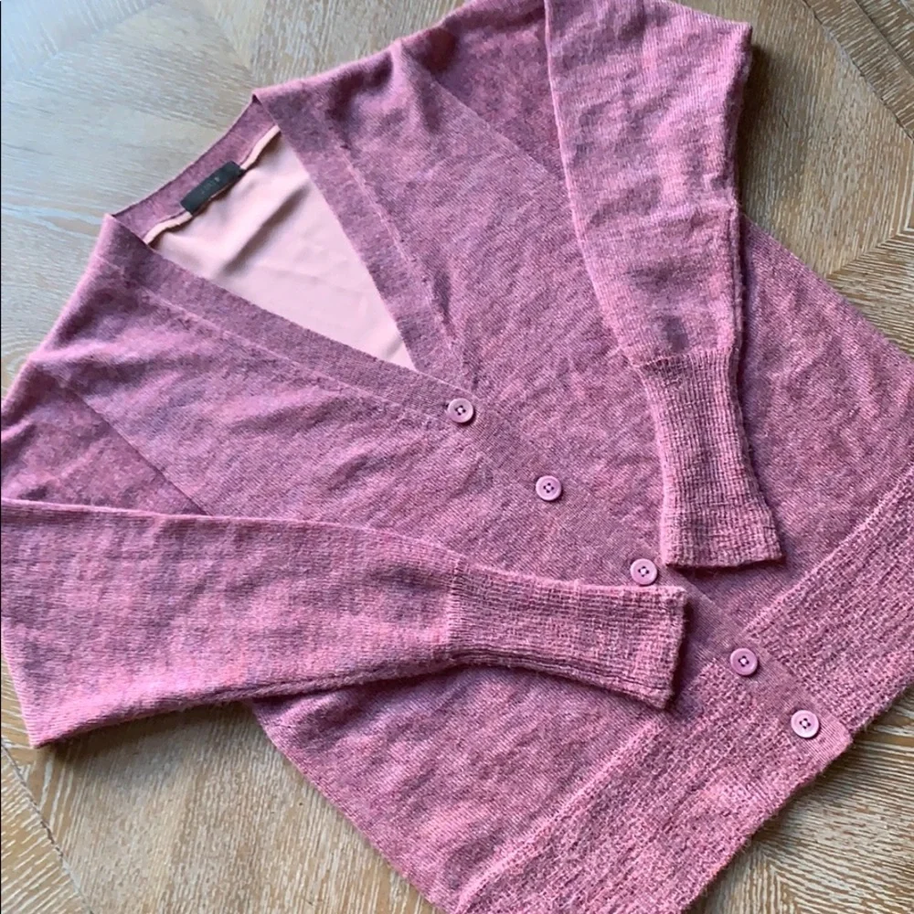J. CREW Purple Alpaca Wool Open Cardigan M